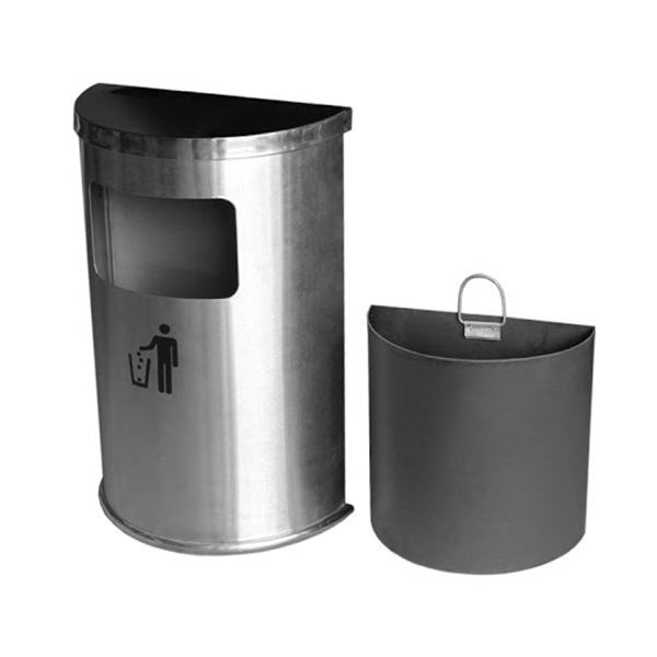 Thùng rác inox bán nguyệt