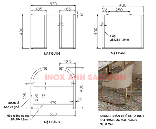chan-ghe-inox-304-ma-vang-bong