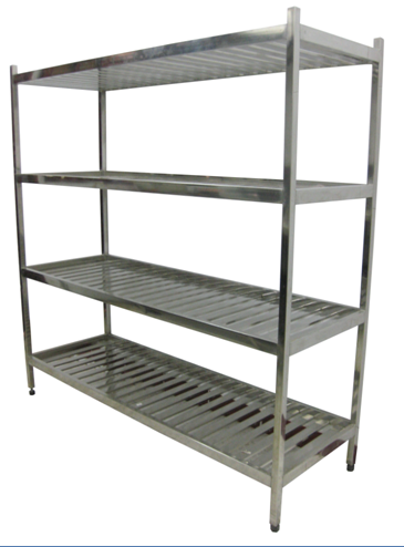 Kệ inox 4 - 5 tầng cho kho xưởng, tiện lợi, giá tốt
